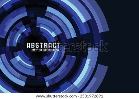 Blue abstract circle background, digital overlap layer line, simple technology design 