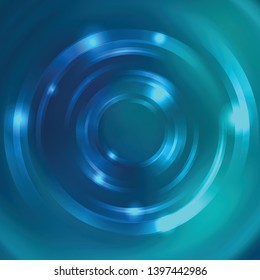 Blue abstract circle background, Vector design. Vector infinite round tunnel of shining flares.