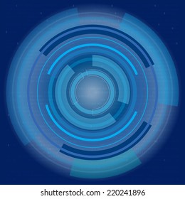 Blue abstract circle background, vector format