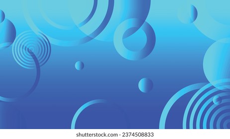 Blue abstract circle gradient graphic background for brochure flyer banner template design