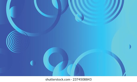 Blue abstract circle gradient graphic background for brochure flyer banner template design