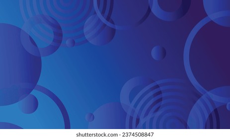 Blue abstract circle gradient graphic background for brochure flyer banner template design