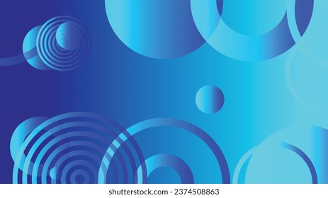 Fondo gráfico de gradiente de círculo abstracto azul para el diseño de la plantilla de pancarta del folleto