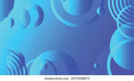 Blue abstract circle gradient graphic background for brochure flyer banner template design