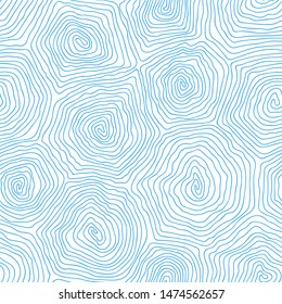 blue abstract circle lines flowing wave surface on white background. seamless vector pattern. illusion of movement, curvature