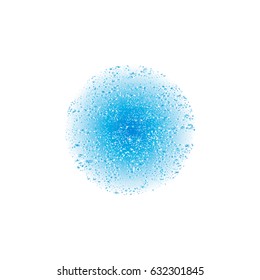Blue abstract circle. Water texture. Vector circle with splatters
