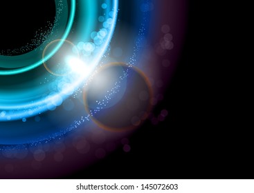 blue abstract circles on the dark