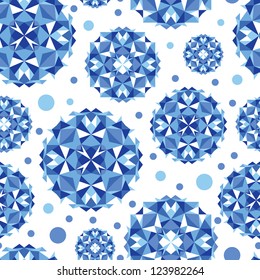 Blue abstract circles seamless pattern background