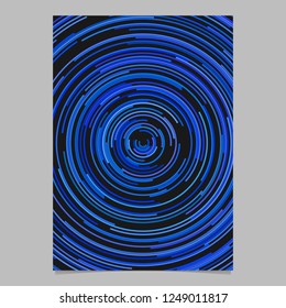 Blue abstract circular card background from half circles