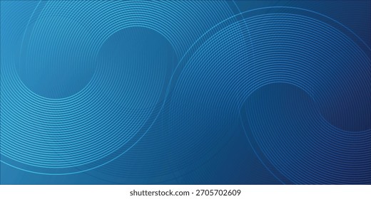 Blue Abstract Circular Lines: Modern Tech Background For Design, Abstract Art, And Digital Presentations eps10