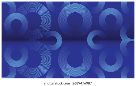 Plano de Fundo de Padrão de Linhas Circulares Abstratas Azuis