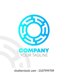 Blue Abstract Circular Round Logo Design	
