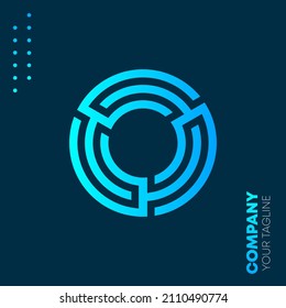 Diseño de logotipo redondeo circular de resumen azul