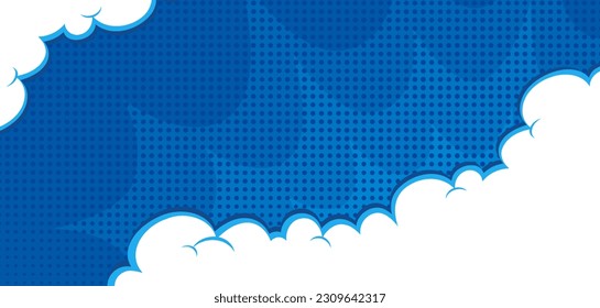 blue abstract comic background with cloud
