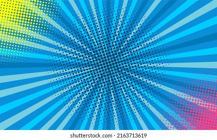 Blue abstract comic cartoon background