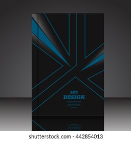 Blue abstract composition A4 brochure background  eps10 vector illustration 
