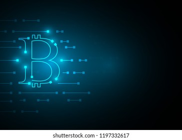 blue abstract concept blockchain bitcoin network
