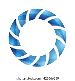 Blue abstract concept circle logo design. Vector technology background