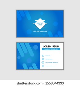 Blue Abstract corporate vector business card  easy editable in separated layer