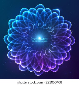 Blue abstract cosmic vector background