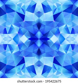 Azul abstrato cristal vetor padrão sem emenda