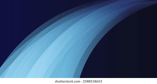 Blue abstract curve background. Glowing shape design elements. Modern futuristic graphic