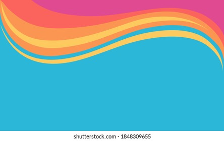 Blue abstract curve pattern background with copy space, Wave Abstract Background. For Design Flyer, Banner, Landing Page. Vector Illustration with Color Gradient copy