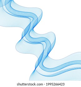 Blue abstract curve. Vector background. Bright wave