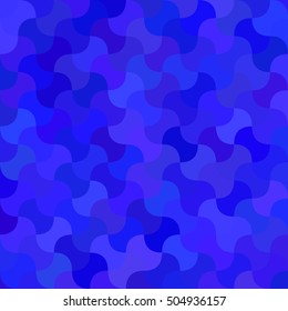 Blue abstract curved mosaic pattern background design