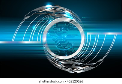 blue abstract cyber future technology concept background, vector illustration, circuit, binary code