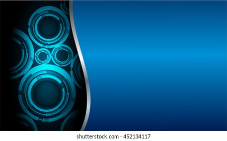 blue abstract cyber future technology concept background, vector illustration, circuit, binary code