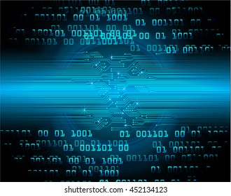 blue abstract cyber future technology concept background, vector illustration, circuit, binary code