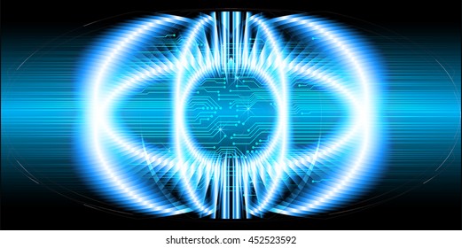 blue abstract cyber future technology concept background, vector illustration, circuit, binary code