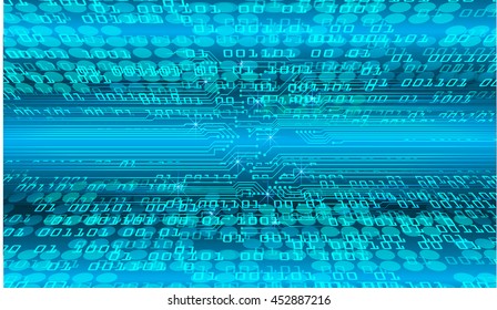 blue abstract cyber future technology concept background, vector illustration, circuit, binary code