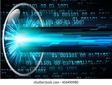 blue abstract cyber future technology concept background, vector illustration, circuit, binary code