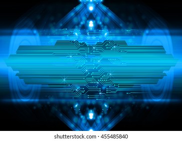 blue abstract cyber future technology concept background, vector illustration, circuit, binary code
