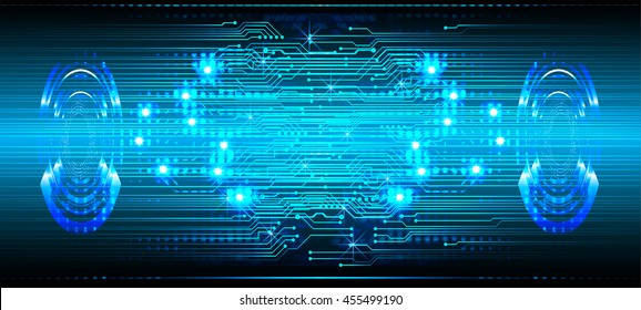 blue abstract cyber future technology concept background, vector illustration, circuit, binary code