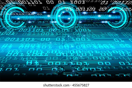 blue abstract cyber future technology concept background, vector illustration, circuit, binary code