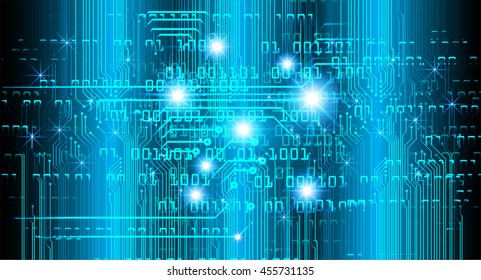 blue abstract cyber future technology concept background, illustration, circuit, binary code