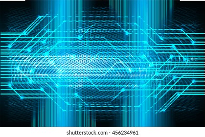 blue abstract cyber future technology concept background, illustration, circuit, binary code, vector
