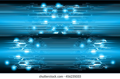 blue abstract cyber future technology concept background, illustration, circuit, binary code, vector