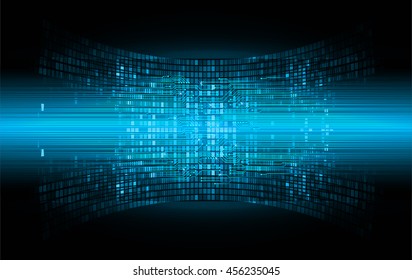 blue abstract cyber future technology concept background, illustration, circuit, binary code, vector