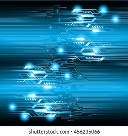 Fondo abstracto azul del concepto de la tecnología del futuro cibernético, ilustración, circuito, código binario, Vector
