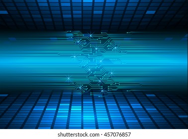 blue abstract cyber future technology concept background, illustration, circuit, binary code.