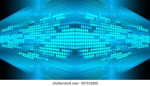 blue abstract cyber future technology concept background, illustration, circuit, binary code.
