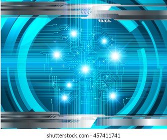 blue abstract cyber future technology concept background, illustration, circuit, binary code