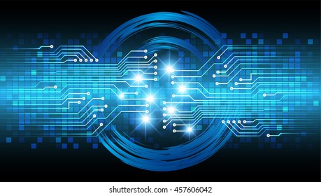 blue abstract cyber future technology concept background, illustration, circuit, binary code.