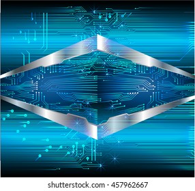 blue abstract cyber future technology concept background, illustration, circuit, binary code.