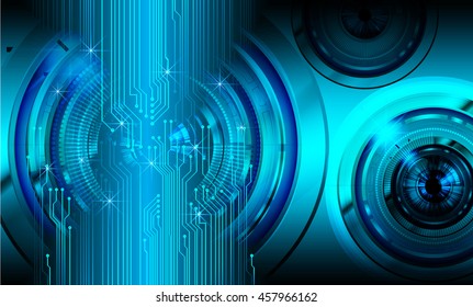 blue abstract cyber future technology concept background, illustration, circuit, binary code.