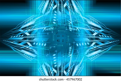 blue abstract cyber future technology concept background, illustration, circuit, binary code.
